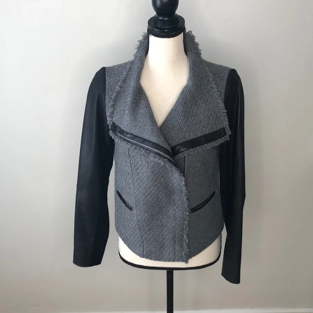 Vince Tweed and Leather jacket - Picture 4 of 13